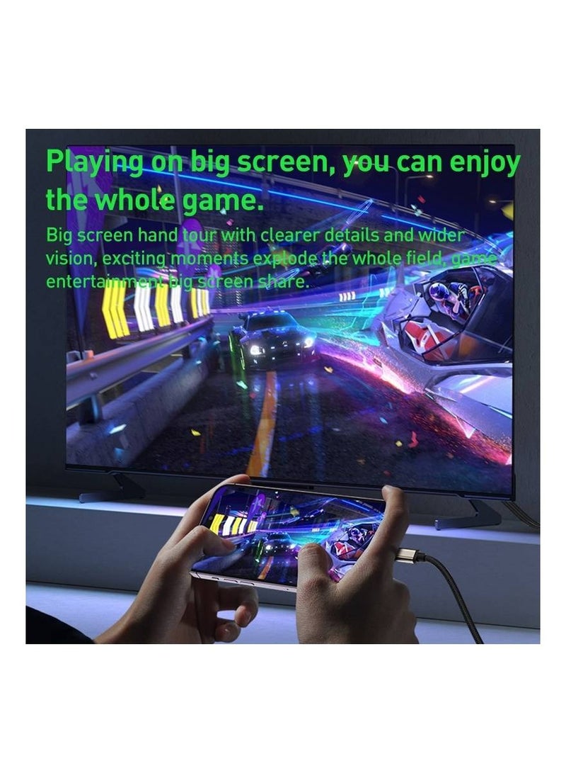 يسيدو محول يسيدو لايتنينج إلى اتش دي ام اي مع يو اس بي للشحن - 2 متر - ذهبي/أسود - Image 3