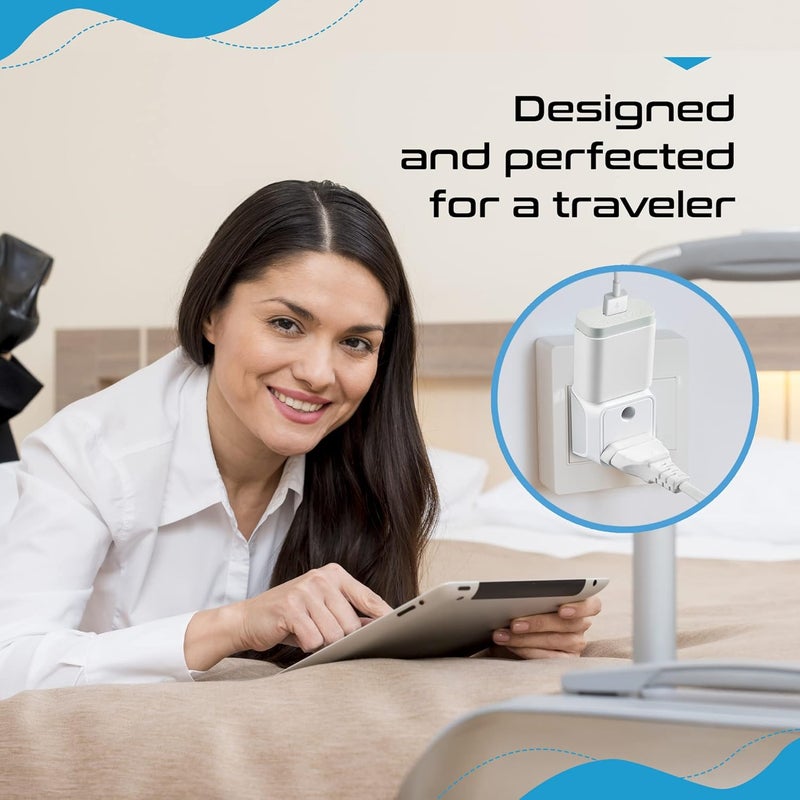 Ceptics Europe Travel Adapter, 2 in 1 India to Europe, Germany, France Schuko Adapter - Type E/F European Plug Adapter for Laptops, Phones, Chargers, CE - RoHS - 3 Pack - Image 4