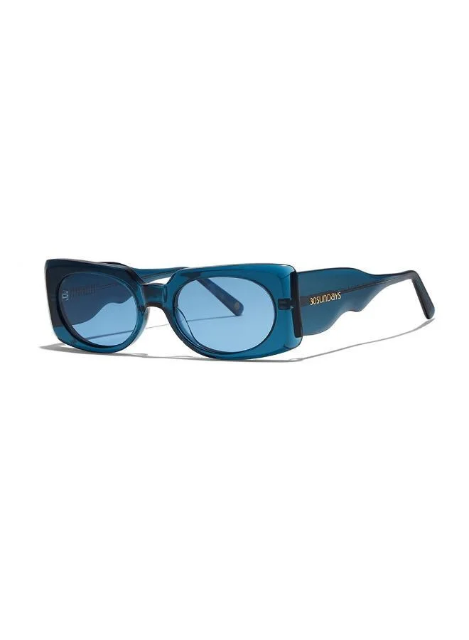 30Sundays Piper,Women Sunglasses, Rectangle Sunglasses, UV Protection: UV400 (Blue,Blue)