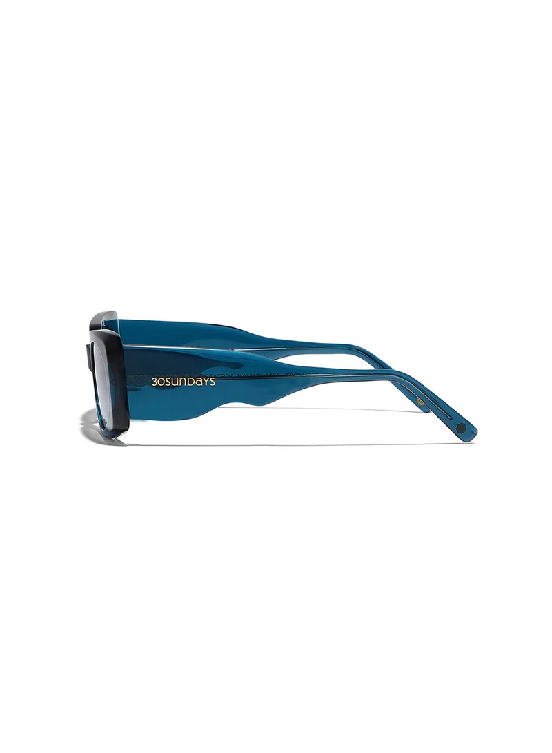 30Sundays Piper,Women Sunglasses, Rectangle Sunglasses, UV Protection: UV400 (Blue,Blue)