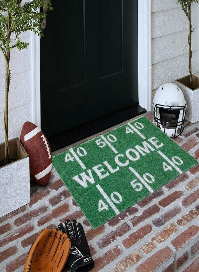 Dunzy Football Door Mat Welcome Outdoor Door Mats Football Field Design Front Doors Rugs Non Slip Floor Mats for Gift Porch Entryway Indoor Outdoor, 30 x 18 Inch - Image 4
