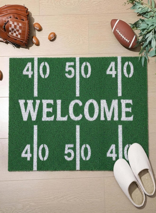 Dunzy Football Door Mat Welcome Outdoor Door Mats Football Field Design Front Doors Rugs Non Slip Floor Mats for Gift Porch Entryway Indoor Outdoor, 30 x 18 Inch - Image 3