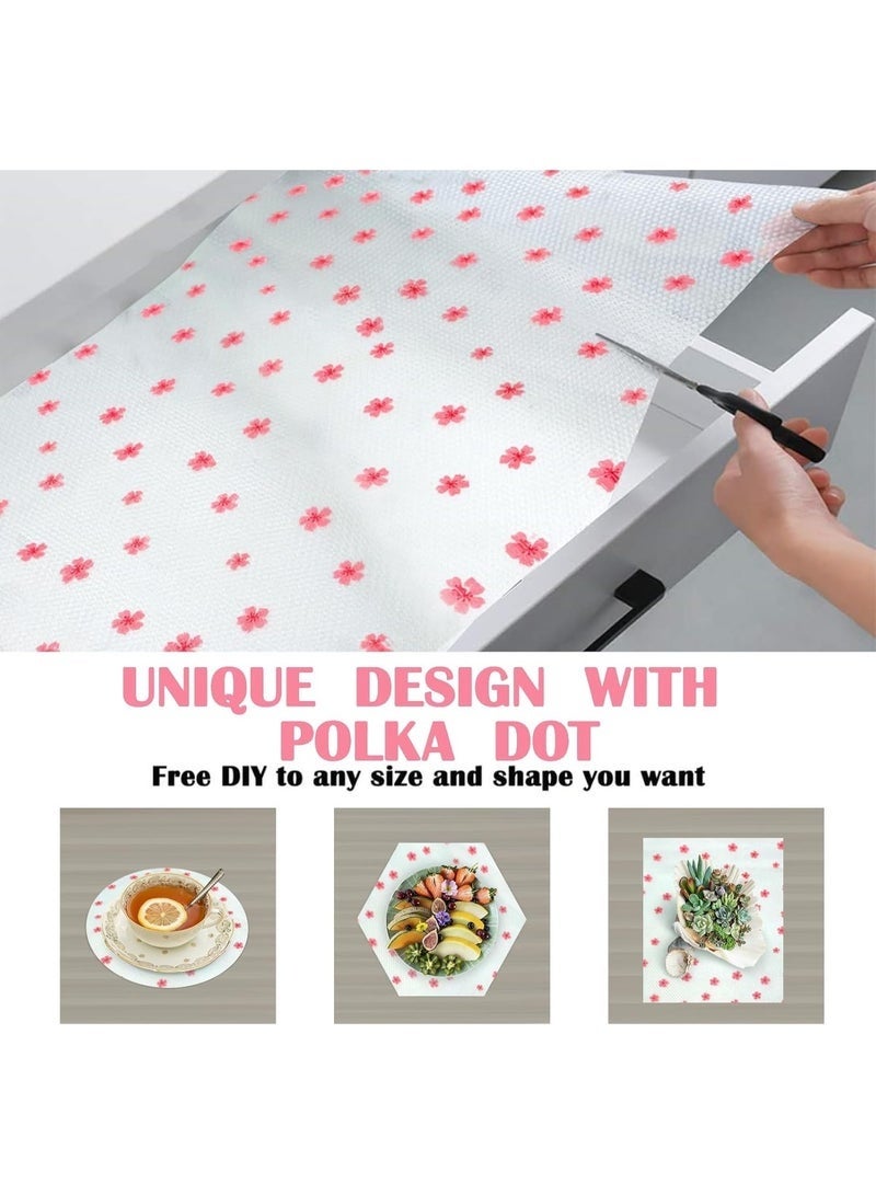 Cherry Blossom Flower Shelf Liner for Kitchen Cabinets Non-Adhesive Drawer Liner Non-Slip Refrigerator Liner Waterproof Fridge Pad Cupboard Mat Easy Placemats - Image 2