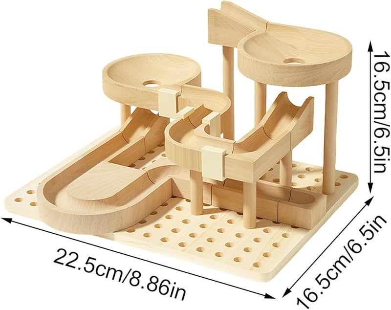 Wooden Marble Race Track Maze Game Educational STEM Toy For Kids 22 5x16 5x16 5cm - Image 4