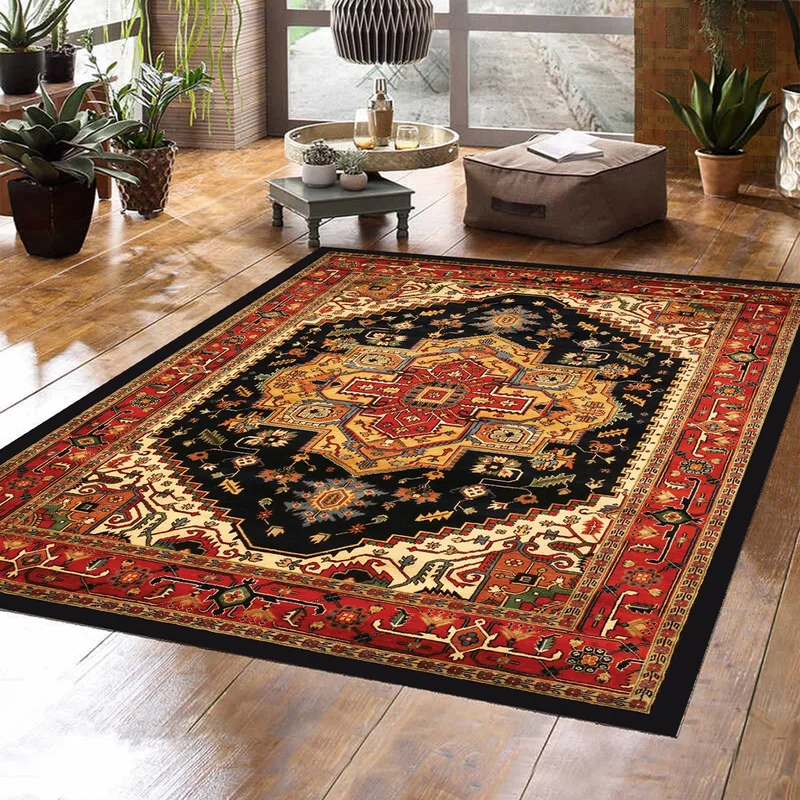 فاجونيك Wagonik Classic Turkish Motif Traditional Patterned Digital Printed Carpet Non-Slip Based Washable Carpet