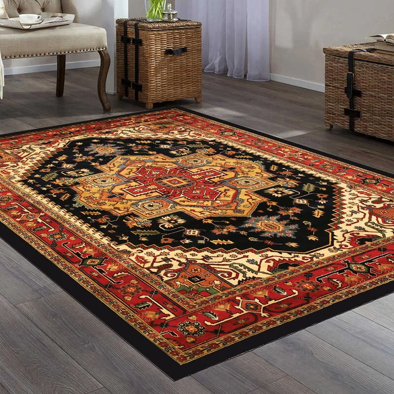 فاجونيك Wagonik Classic Turkish Motif Traditional Patterned Digital Printed Carpet Non-Slip Based Washable Carpet