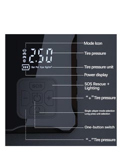 OUYoo OUYoo Tire Inflator Portable Air Compressor，With Precise Digital Pressure Gauge, 2x Fast Mini Inflation Pump for Cars, Bike, Balls, Auto Shut Off,4 Modes for,Warning Lights, and USB Charging Multi-Purpose Inflation Pump  - Image 4