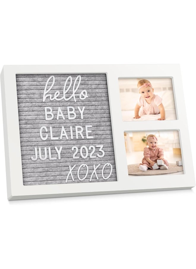 KeaBabies Felt Letter Board Baby Keepsake - Baby Picture Frame, Announcement Message Felt Board & Letterboard Letters, Gender Reveal Gifts, My First Year Picture Frame, Ultrasound Picture Frame  - Image 1