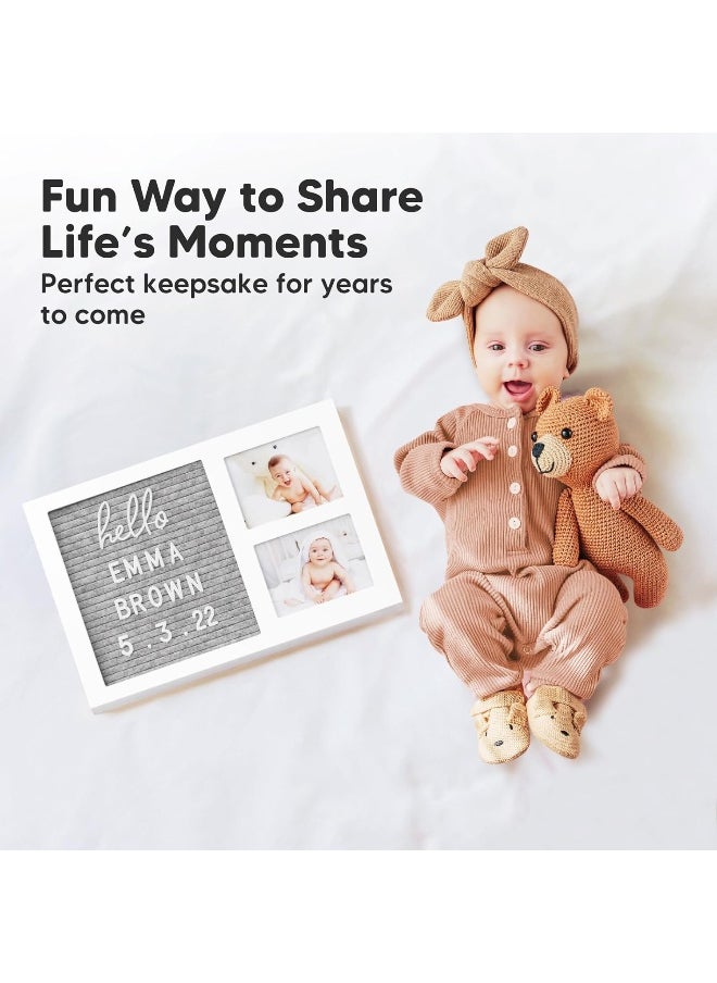 KeaBabies Felt Letter Board Baby Keepsake - Baby Picture Frame, Announcement Message Felt Board & Letterboard Letters, Gender Reveal Gifts, My First Year Picture Frame, Ultrasound Picture Frame  - Image 3