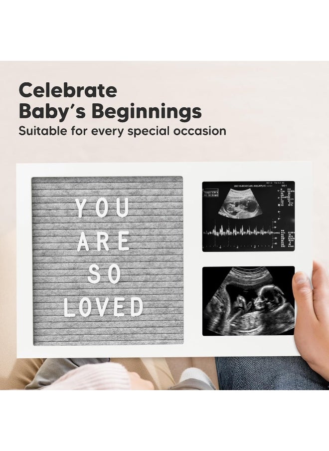 KeaBabies Felt Letter Board Baby Keepsake - Baby Picture Frame, Announcement Message Felt Board & Letterboard Letters, Gender Reveal Gifts, My First Year Picture Frame, Ultrasound Picture Frame  - Image 5