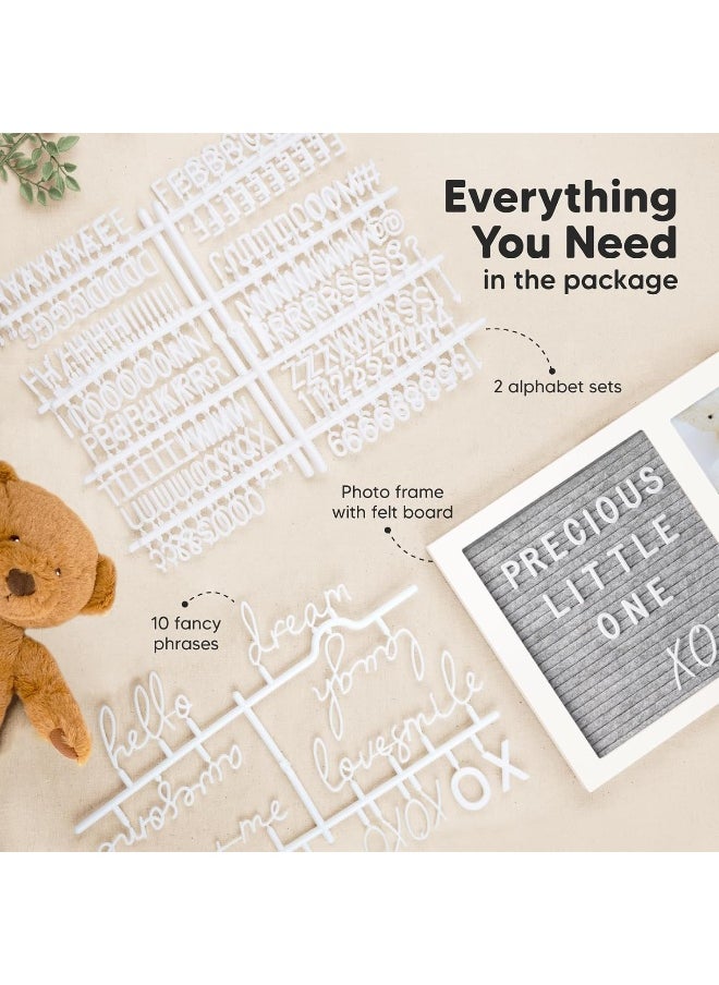 KeaBabies Felt Letter Board Baby Keepsake - Baby Picture Frame, Announcement Message Felt Board & Letterboard Letters, Gender Reveal Gifts, My First Year Picture Frame, Ultrasound Picture Frame  - Image 2