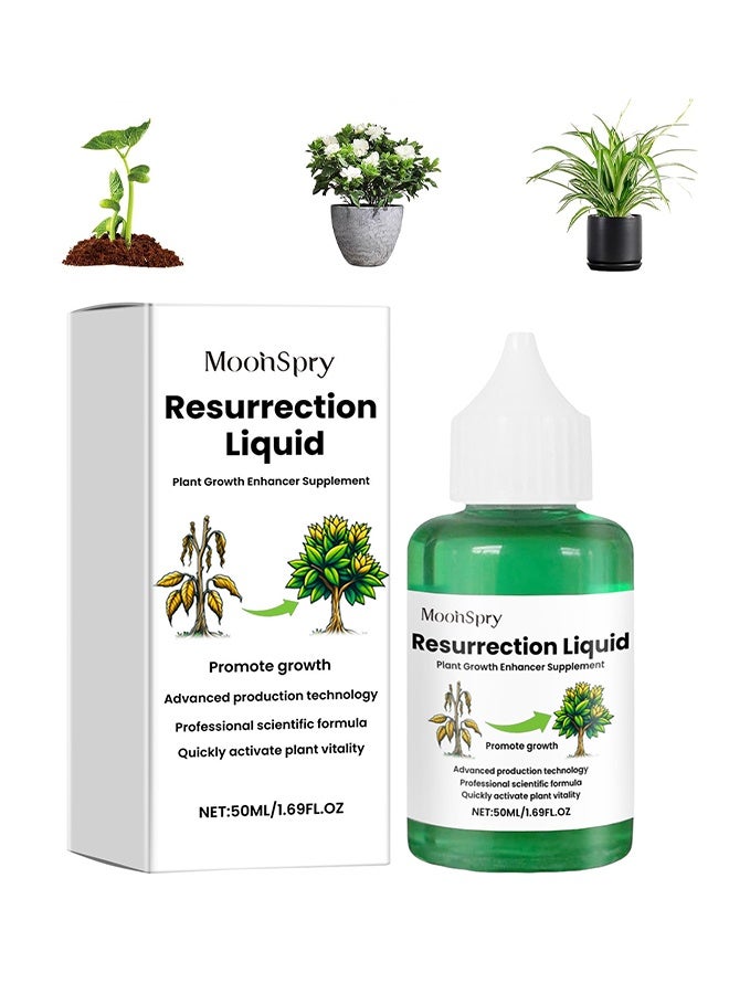 MOONSPRY Plant Activation Liquid Solution, Plant Resurrection & Growth Enhancer, Liquid Fertilizer For Seedlings, Rooting Hormones For Cuttings, Plant Growth Supplement, Liquid Fertilizer For Seedlings And Cuttings, 50ML - Image 1
