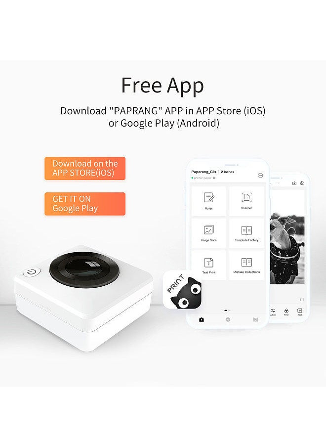P3 Mini Pocket Photo Printer Portable Thermal Printing Machine Wireless BT Connection for Paper Instant Printer Sticker with 1 Roll Thermal Paper