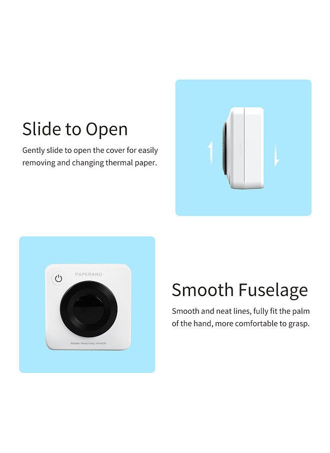 P3 Mini Pocket Photo Printer Portable Thermal Printing Machine Wireless BT Connection for Paper Instant Printer Sticker with 1 Roll Thermal Paper
