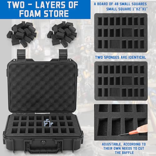 TORIBIO Miniature Storage Figure Case, Miniature Sturdy Hard Case 48 Slot Figurine Carrying Compatible with 40k and More - Image 2