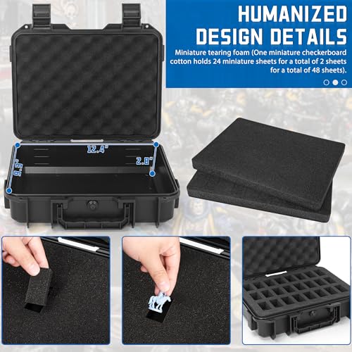TORIBIO Miniature Storage Figure Case, Miniature Sturdy Hard Case 48 Slot Figurine Carrying Compatible with 40k and More - Image 4