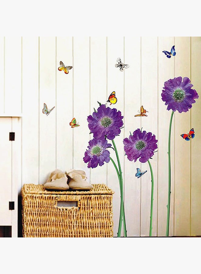 كياوكاي ملصق جدار بتصميم نقشة الزهور الأرجواني/ الأخضر 80x100Ø³Ù†ØªÙŠÙ…ØªØ± - Image 3