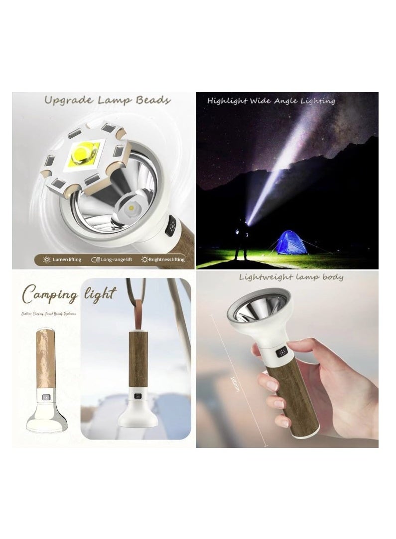 LED Rechargeable Flashlight, New Retro Light  Outdoor Lighting, 500-600 Lumens 4000mAh Battery Type-C Charger 600 Meters Real Range Distance - Image 1