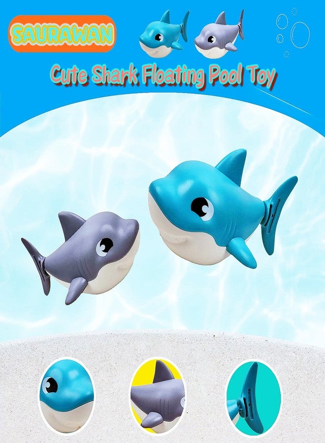 Saurawan Ocean Shark Toy Set, 2 Pcs Wind Up Bath Toys for Toddlers 3-5, Swimming Bathtub and Floating Pool Plaything, Water Table Accessories, Easter and Christmas Favors - Image 3