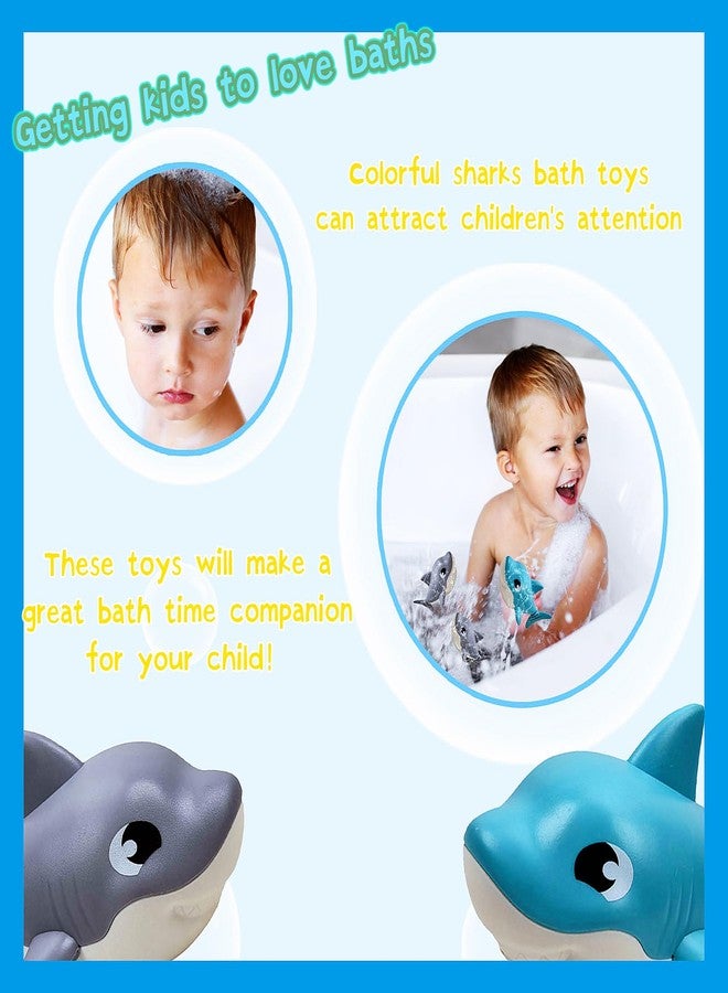 Saurawan Ocean Shark Toy Set, 2 Pcs Wind Up Bath Toys for Toddlers 3-5, Swimming Bathtub and Floating Pool Plaything, Water Table Accessories, Easter and Christmas Favors - Image 4