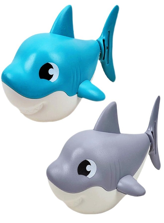 Saurawan Ocean Shark Toy Set, 2 Pcs Wind Up Bath Toys for Toddlers 3-5, Swimming Bathtub and Floating Pool Plaything, Water Table Accessories, Easter and Christmas Favors - Image 1