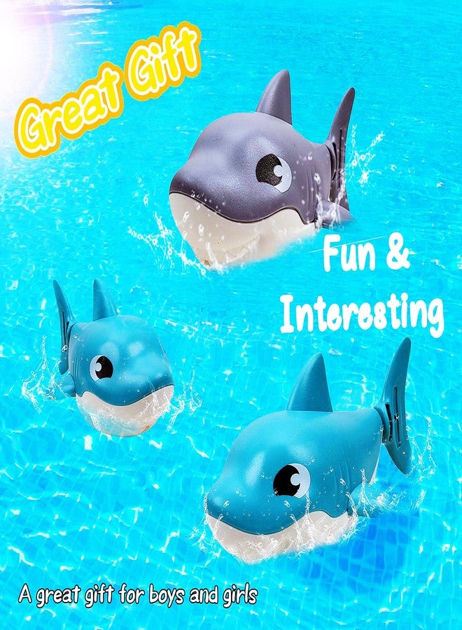 Saurawan Ocean Shark Toy Set, 2 Pcs Wind Up Bath Toys for Toddlers 3-5, Swimming Bathtub and Floating Pool Plaything, Water Table Accessories, Easter and Christmas Favors - Image 5