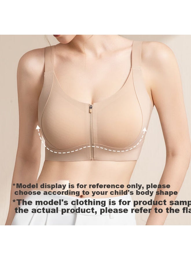 Gracewell Women's Sports Bra With Front Zipper, Shock-absorbing, For Fitness Training, Running, Yoga, Lift-up And Anti-sagging, 2XL - Image 2
