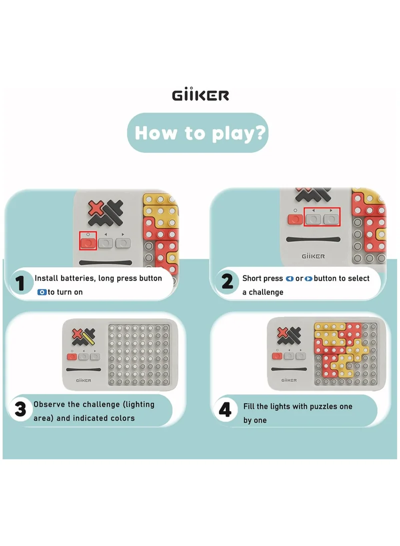Giiker GiiKER Super Blocks, Over 1000 Leveling Challenges, Patience Games, Skill Games, Logic Games for Children from 6 Years, Portable Travel Games, Puzzle, Birthday Gift.