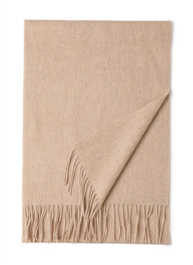 Loquat Solid Color Soft And Comfortable Wool Scarf 