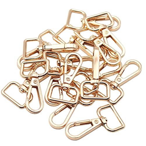 JWBIZ JWBIZ 16 Pcs D Ring Swivel Lobster Claw Clasp Push Gate Snap Hooks Trigger Clips Gold 34 inch 