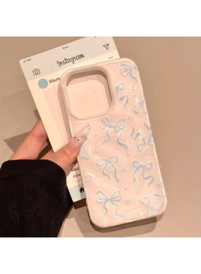 NIBEMINENT Love Heart Bows Protective TPU Case Cover For iPhone 16 Pro Max, Pink