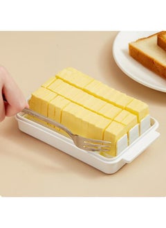 Thoraya Butter Cutting Dish with Lid PP Rectangular Butter Container Accurate Cutter Box for Freezer Countertop  - Image 4