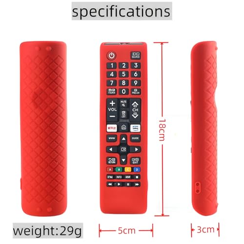 RAYA Silicone Cover Compatible with Samsung Smart TV Remote BN59-01315 / Foxsky TV/X Electron TV Remote Protective Case with Lanyard [R emote NOT Included] (Black) - Image 4
