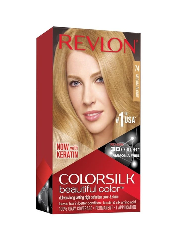 ريفلون صبغة شعر كولور سيلك لون #74 أشقر متوسط من ريفلون