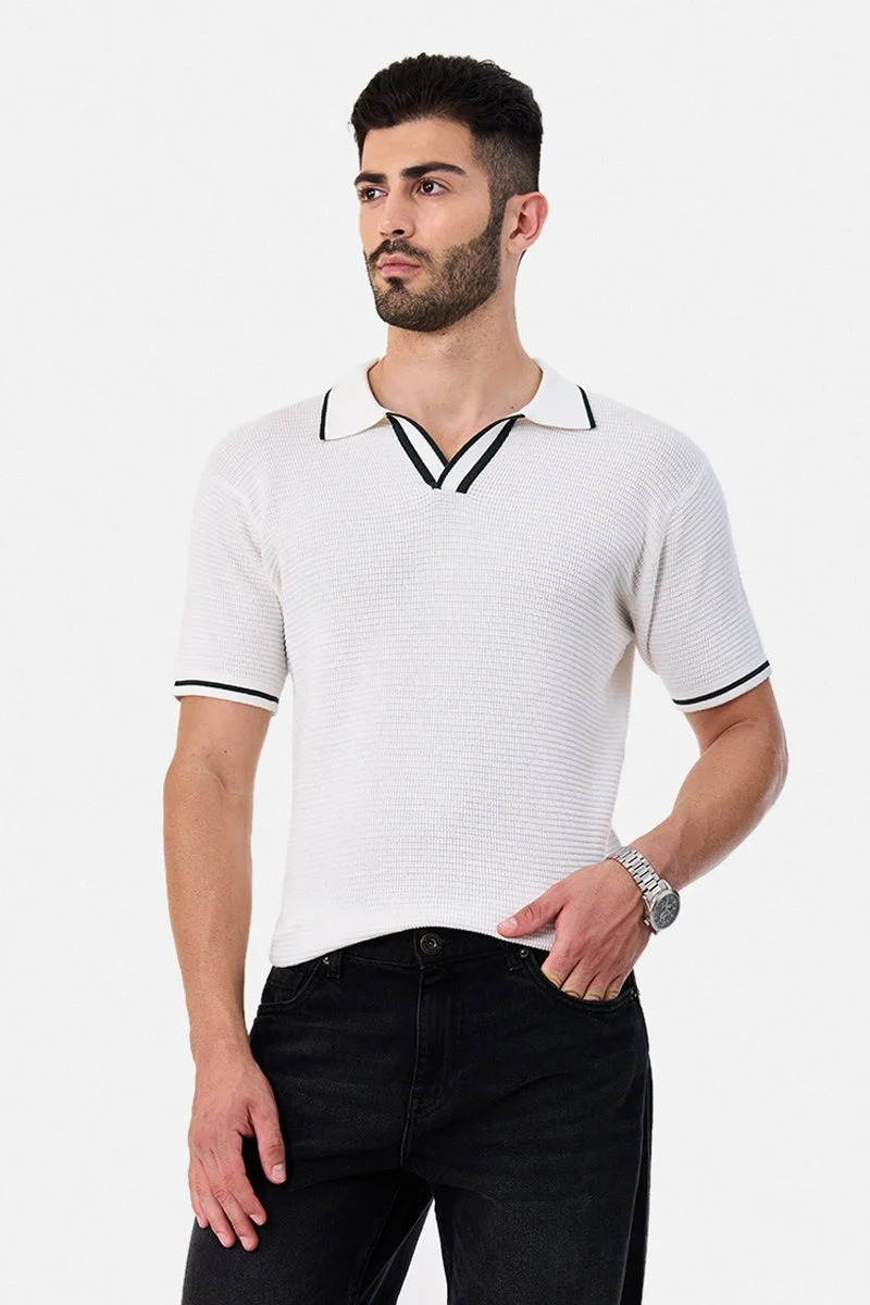 سنيتش 100% Cotton Knitted Polo T-Shirt