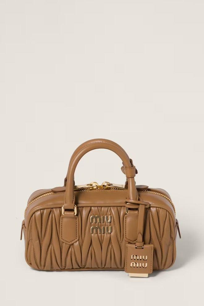Miu Miu Small Arcadie Top Handle Bag in Matelassé Nappa Leather Crossbody Shoulder Zip Closure - Image 1