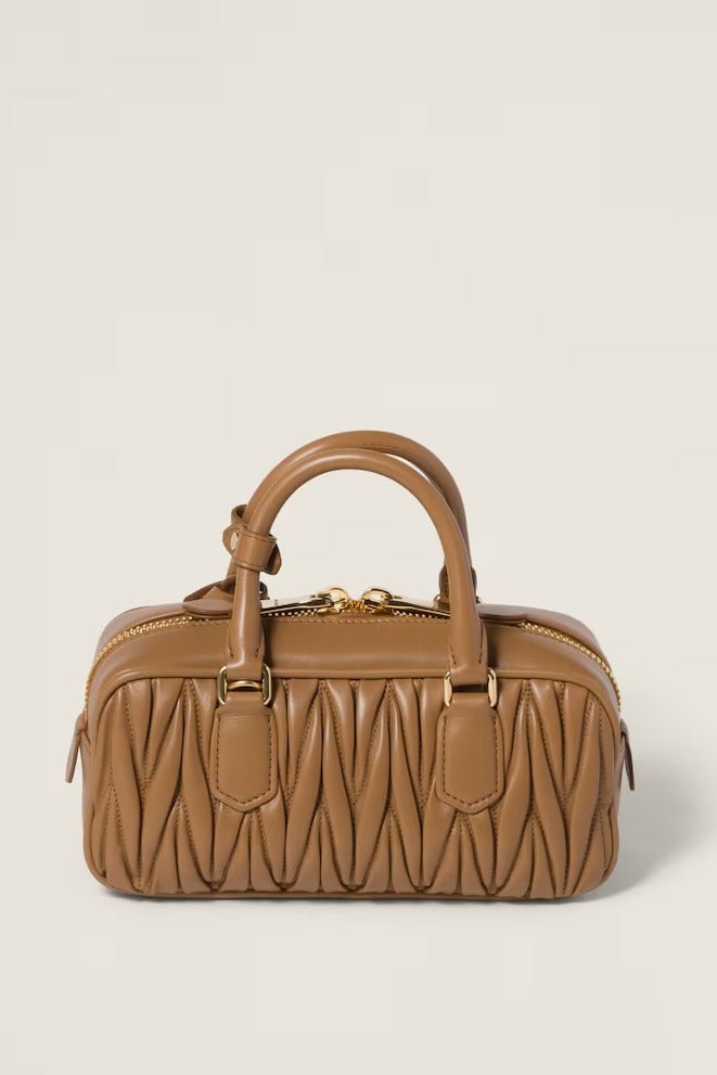 Miu Miu Small Arcadie Top Handle Bag in Matelassé Nappa Leather Crossbody Shoulder Zip Closure - Image 3