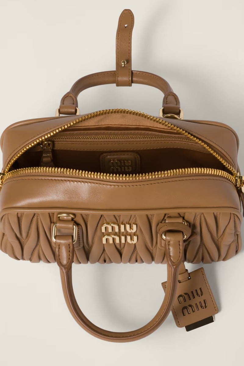 Miu Miu Small Arcadie Top Handle Bag in Matelassé Nappa Leather Crossbody Shoulder Zip Closure - Image 4