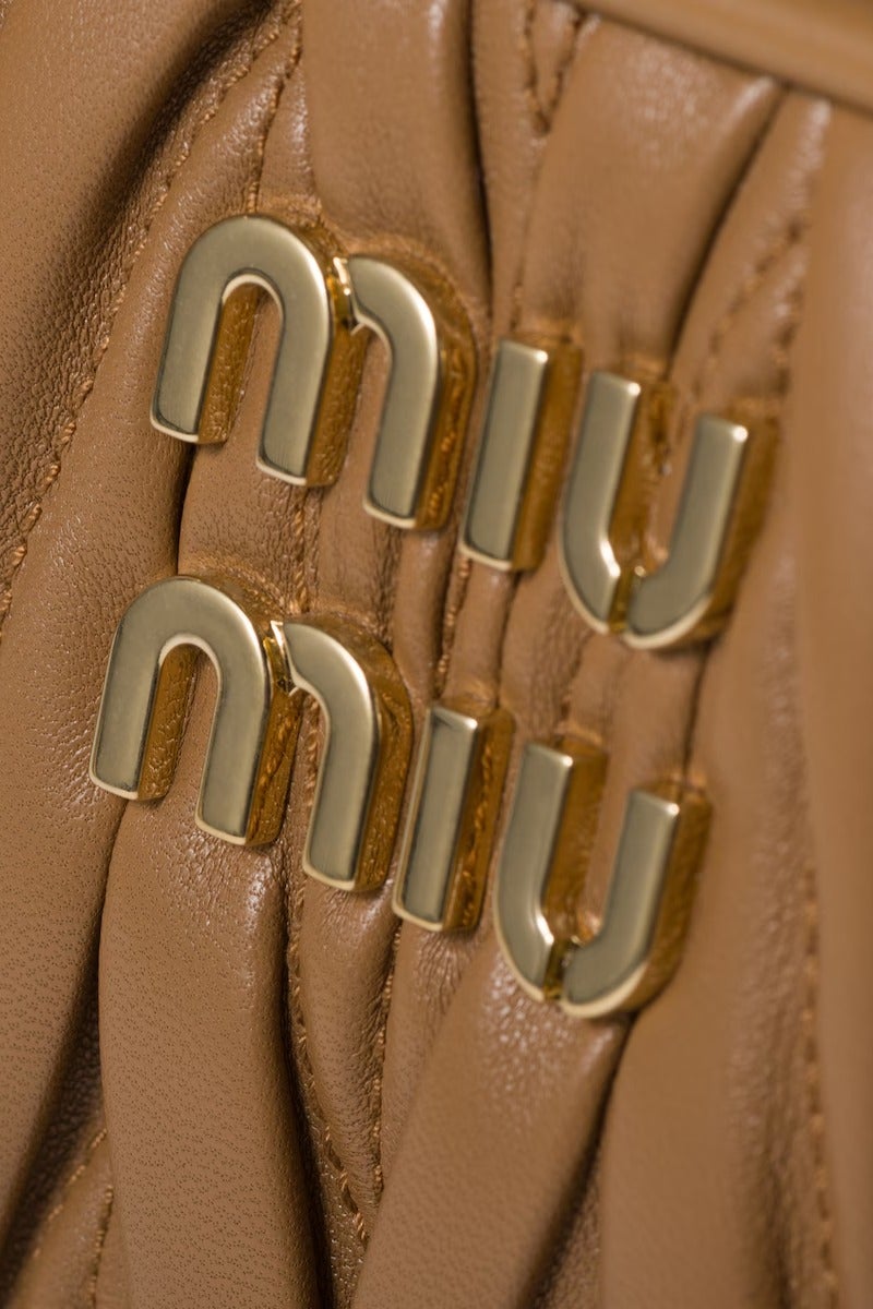 Miu Miu Small Arcadie Top Handle Bag in Matelassé Nappa Leather Crossbody Shoulder Zip Closure - Image 5