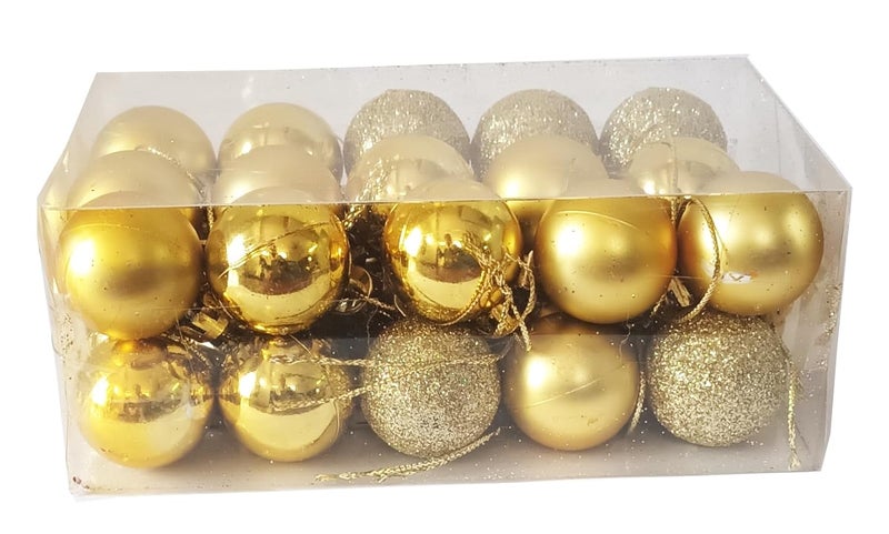Elite Store Christmas Tree Ornaments Hanging Balls for Xmas DecorationParty FavourFestivalHome DecorLiving Room 30 Pieces Golden - Image 1