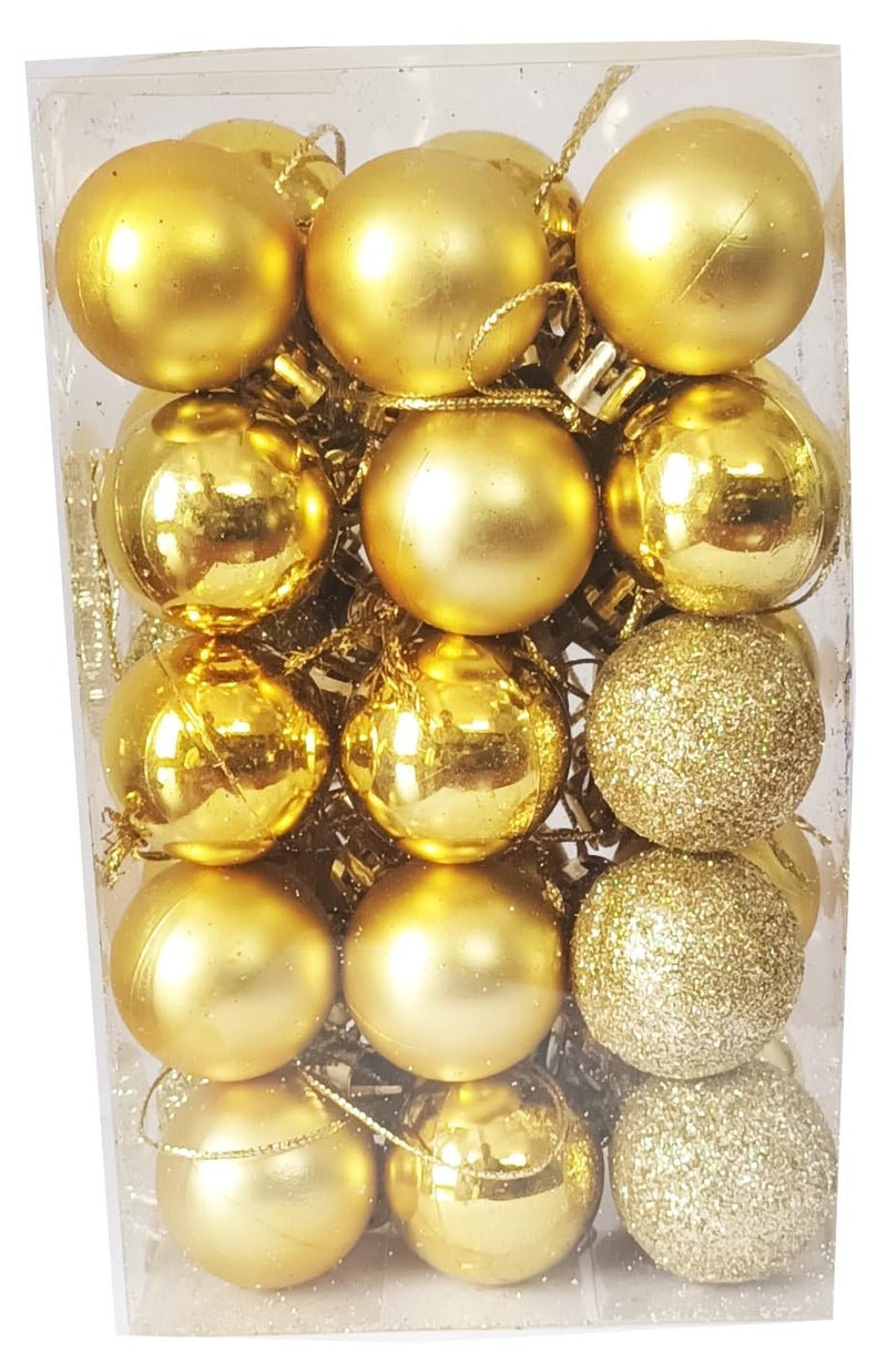 Elite Store Christmas Tree Ornaments Hanging Balls for Xmas DecorationParty FavourFestivalHome DecorLiving Room 30 Pieces Golden - Image 2