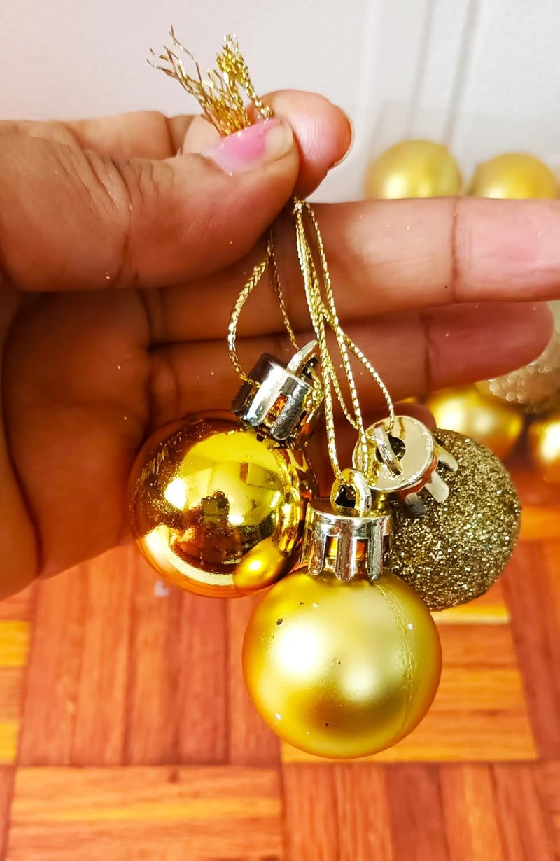 Elite Store Christmas Tree Ornaments Hanging Balls for Xmas DecorationParty FavourFestivalHome DecorLiving Room 30 Pieces Golden - Image 3