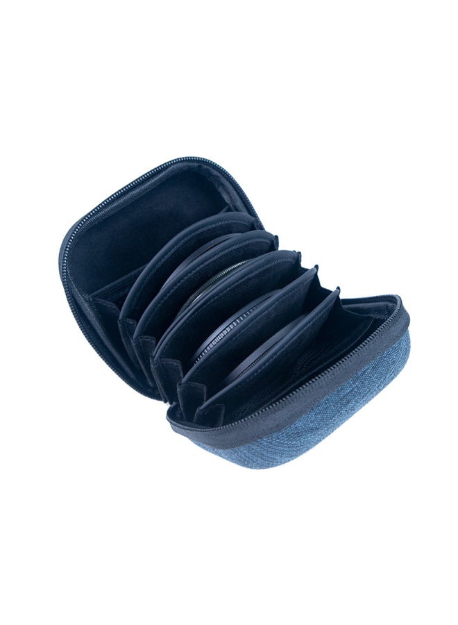 Multi-piece Camera Filter Bag UV Lens Round Filter Storage Bag Polarizer Black Soft Filter Protection Box-Color:Color-Blue  - Image 1