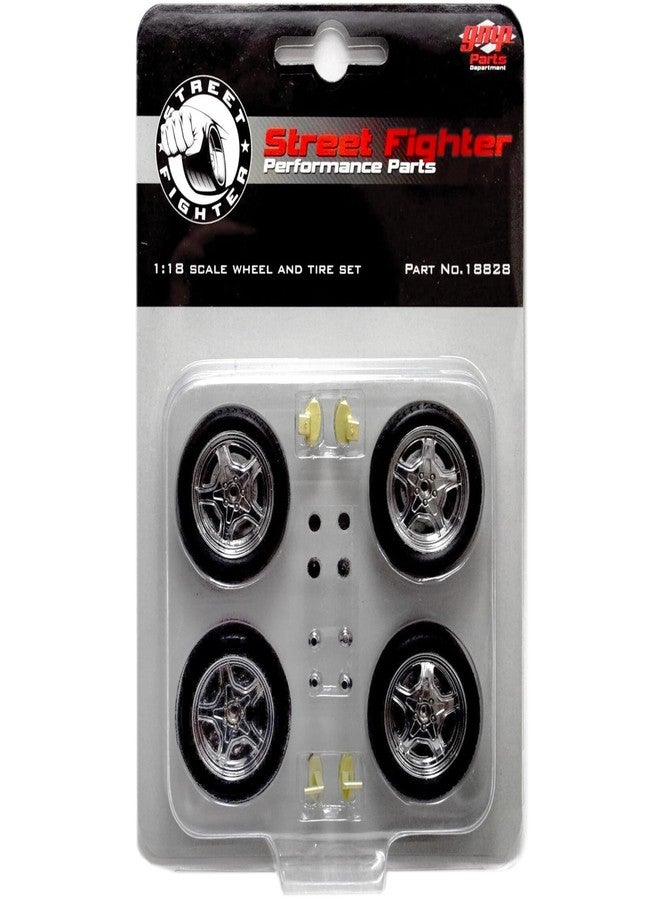 GMP Street Fighter Mag Wheel and Tire Set of 4 Pieces from 1970 "The Hammer Movie 1/18 18828