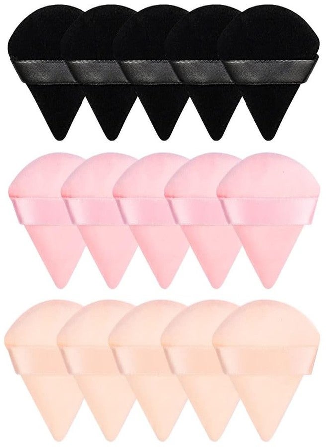 DATNASAYAD 15 Pieces Triangle Cosmetic Loose Powder Puffs Washable Reusable Soft Plush Foundation Sponge for Face Body Wet Dry Makeup Tool- Multicolor Pack of 15 - Image 1