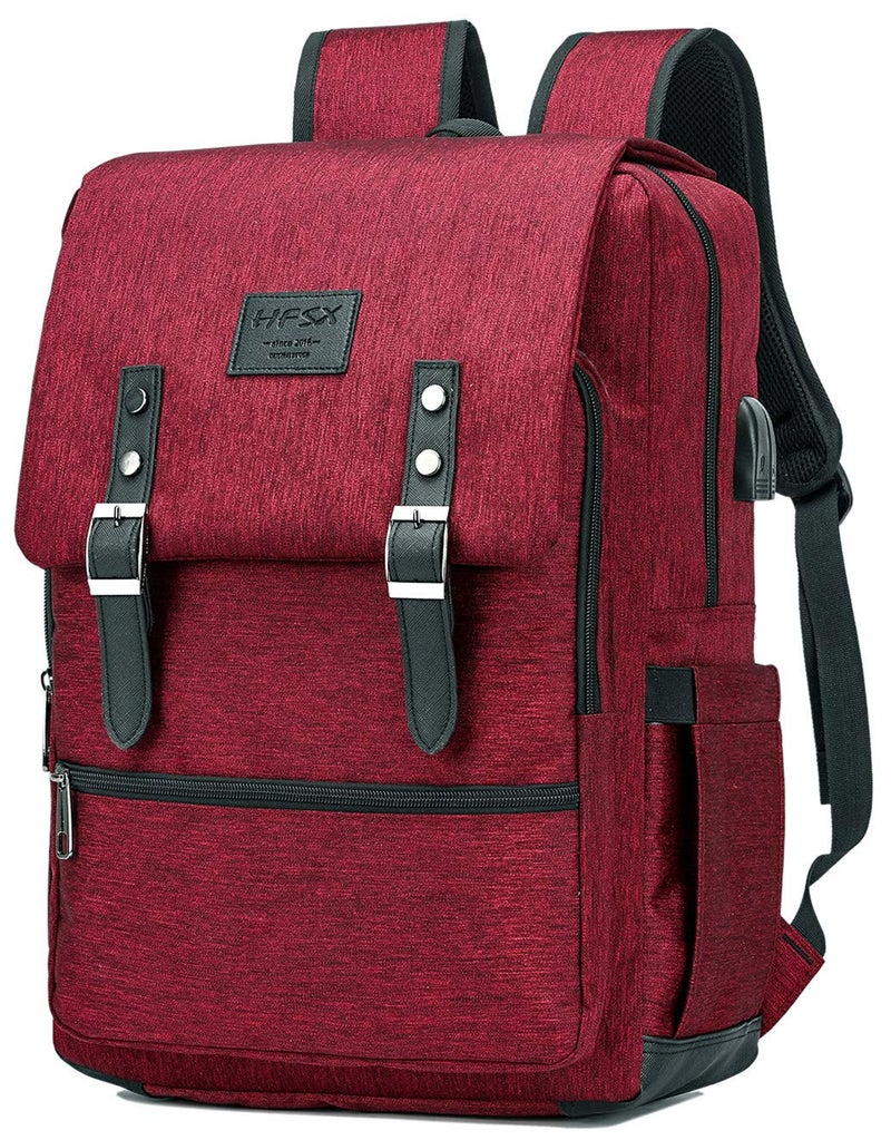 HFSX Vintage Backpack Anti Theft Laptop Backpack Men Women Business Travel Computer Backpack College Bookbag Stylish Water Resistant Vintage Backpack with USB Port Fits 15.6 Inch Laptop - Image 1