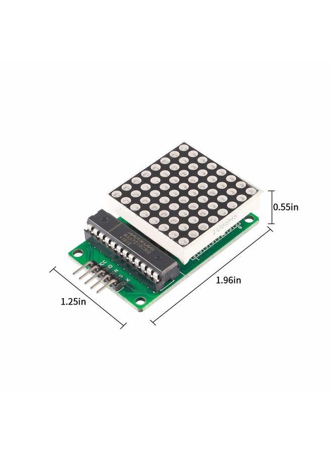 ALAMSCN وحدة مصفوفة النقاط MAX7219 عرض LED 8x8 لوحدات Arduino Raspberry Pi المتحكمات الدقيقة مع أسلاك 5 دبابيس حمراء (عبوة من 4) - Image 4