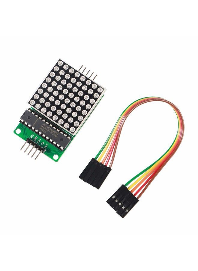 ALAMSCN وحدة مصفوفة النقاط MAX7219 عرض LED 8x8 لوحدات Arduino Raspberry Pi المتحكمات الدقيقة مع أسلاك 5 دبابيس حمراء (عبوة من 4) - Image 5