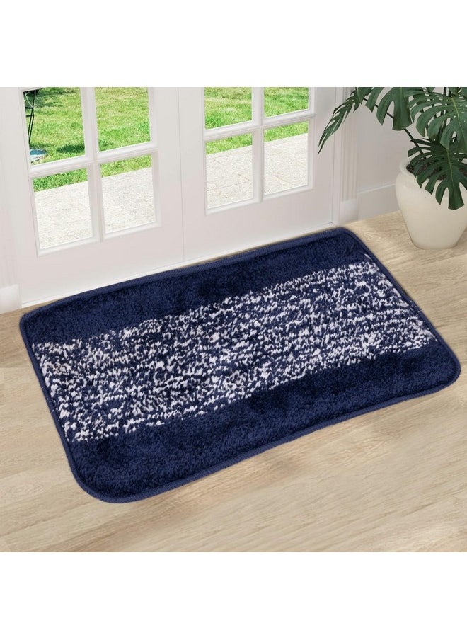 Zureni 40X60Cm Rectangle Doormat Anti Skid And Dirt Resistant Soft Microfiber Carpet Quick Dry Absorbent Indoor Outdoor Rug For Home Office Floor Entrance Kitchen Bathroom (1Pc, Blue)  - Image 1