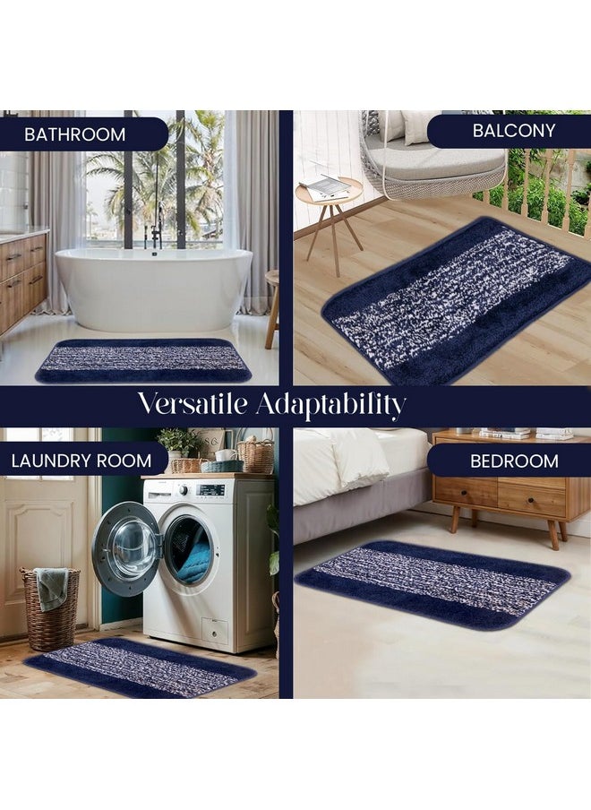 Zureni 40X60Cm Rectangle Doormat Anti Skid And Dirt Resistant Soft Microfiber Carpet Quick Dry Absorbent Indoor Outdoor Rug For Home Office Floor Entrance Kitchen Bathroom (1Pc, Blue)  - Image 2